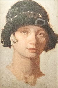János Stein - Young girl in art deco hat