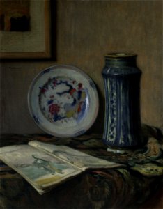 Józef Pankiewicz - Still life with ceramics (Still life with a blue vase) - MP 341 MNW - National Museum in Warsaw