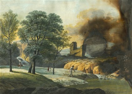 Ján Jakub Müller - Krajina so zrúcaninami hradu - O 555 - East Slovak Gallery