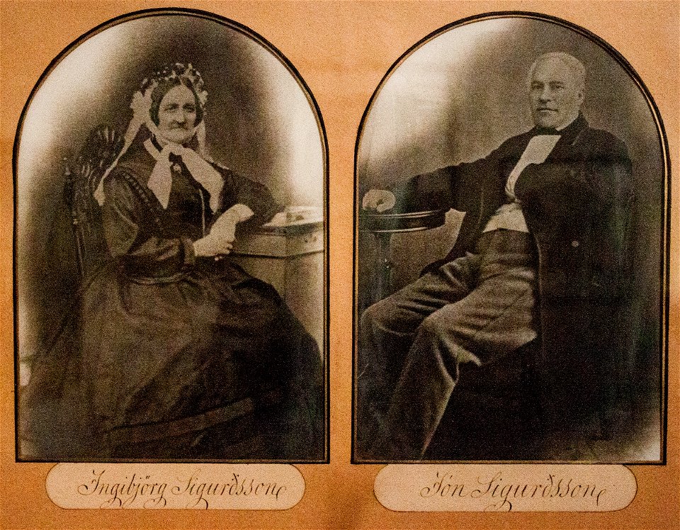 Jón Sigurdsson and his wife