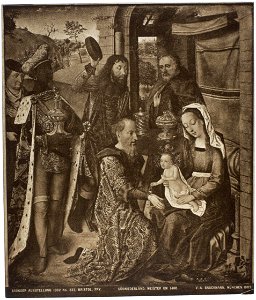 Justus van Gent - Adoration of the Magi. Free illustration for personal and commercial use.