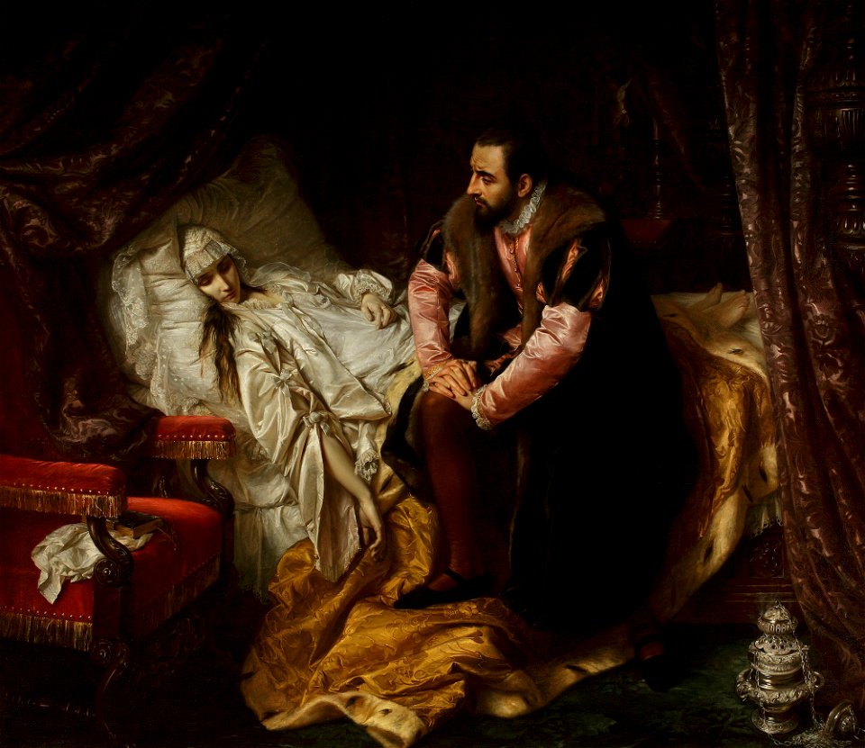 Józef Simmler - Death of Barbara Radziwiłł - MP 429 MNW - National Museum in Warsaw