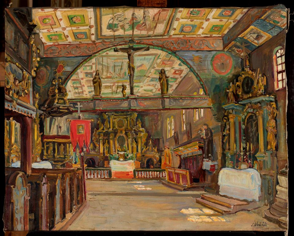 Józef Wodyński - Interior of a church in Orawa - 182646 MNW - National Museum in Warsaw