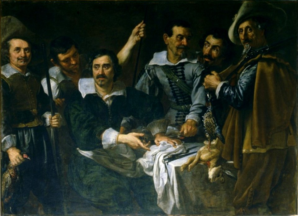 Justus Sustermans - The cloakroom of the Villa di Pratolino with hunters and cooks of the Medici family