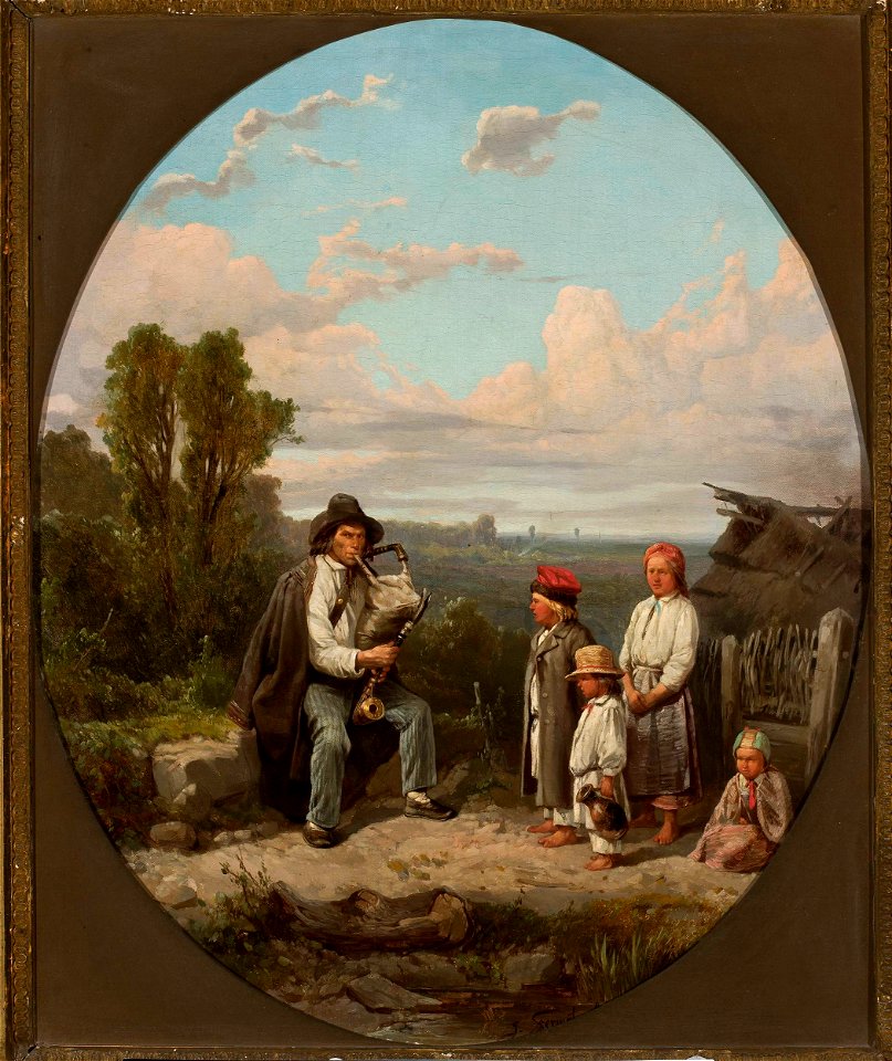 Józef Szermentowski - Bagpipe player - MP 2683 MNW - National Museum in Warsaw