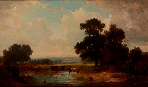 Józef Szermentowski - Landscape with Cows at a Watering-Place - MNK II-a-1081 - National Museum Kraków