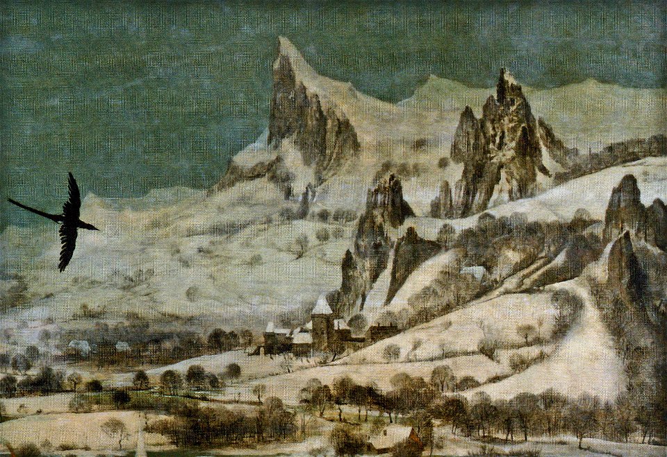 Jäger im Schnee - Gebirge und Burg