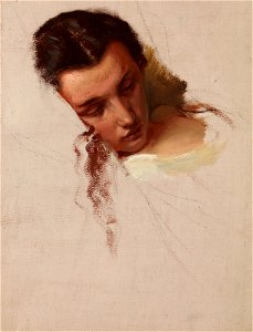 Józef Simmler - Study to the Painting The Death of Barbara Radziwiłł – Head of Quinn Barbara - MNK II-a-660 - National Museum Kraków