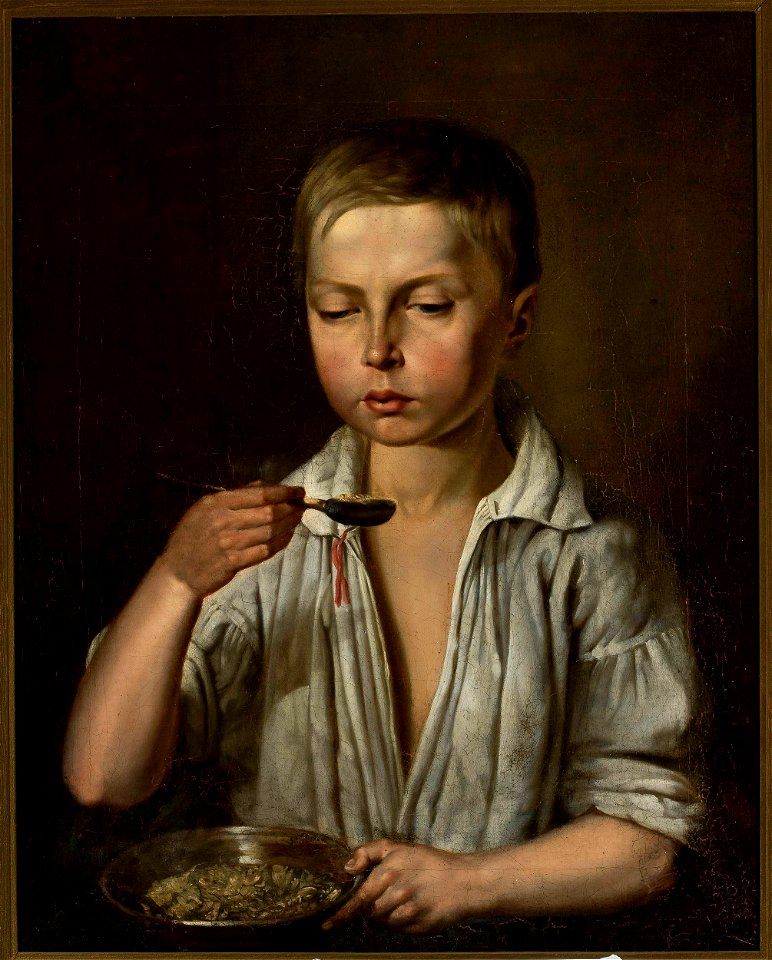 Józef Simmler - Boy at breakfast - MP 698 MNW - National Museum in Warsaw