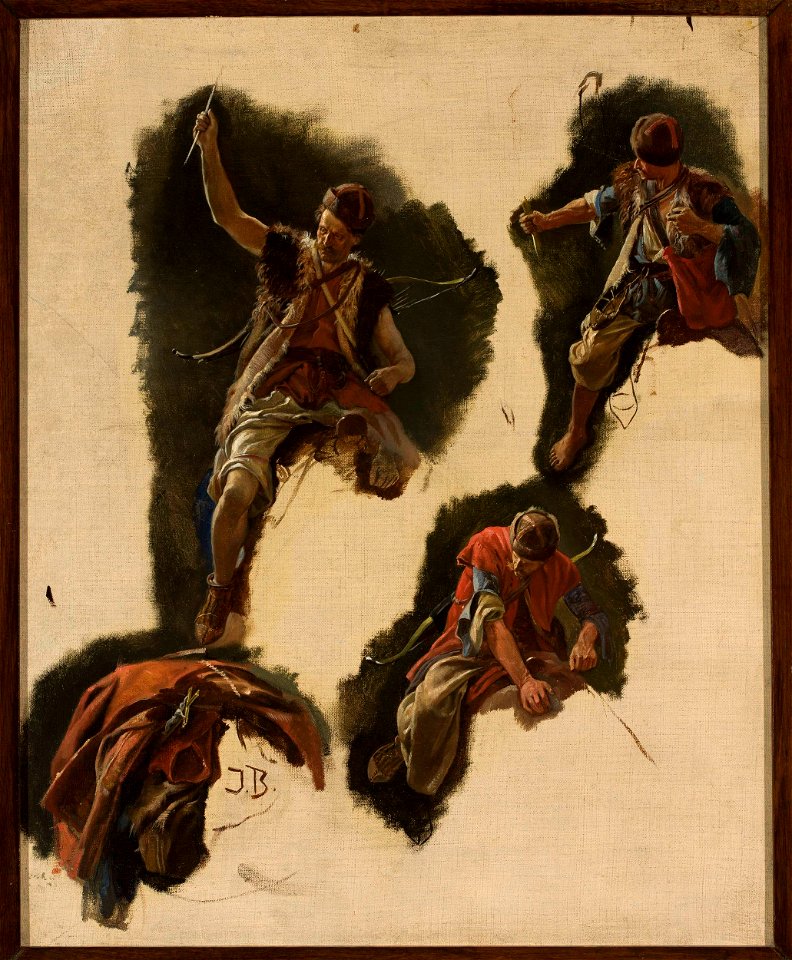 Józef Brandt - Studies of figures for the painting “Tartars’ flight” - MP 1925 MNW - National Museum in Warsaw