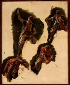 Józef Brandt - Studies of figures for the painting “Tartars’ flight” - MP 1925 MNW - National Museum in Warsaw