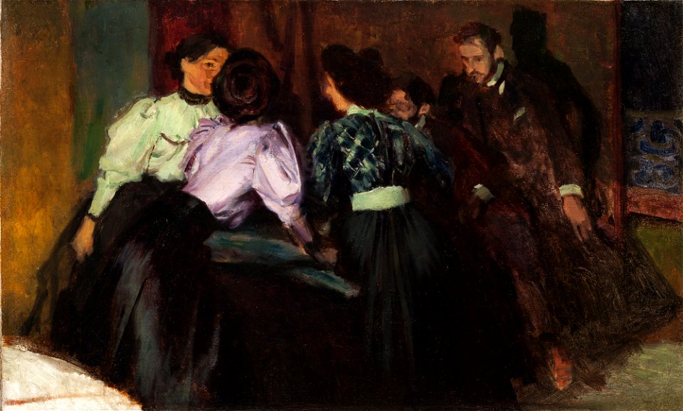 Józef Mehoffer - Sketch to the Painting Conversation - MNK II-b-4055 - National Museum Kraków