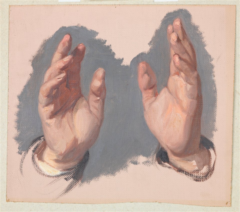 Józef Simmler - Study (I) of Both Hands of the Bishop to the Painting The Oath of Queen Jadwiga - MNK II-a-655 - National Museum Kraków