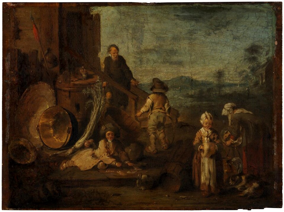 Jérôme François Chantereau - Rural Scene in front of a Peasant's Cottage - NM 777 - Nationalmuseum