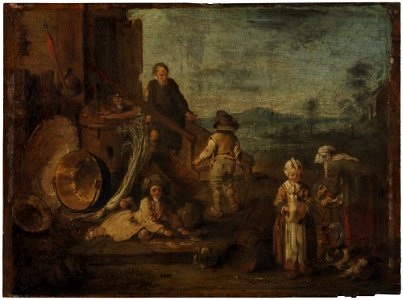Jérôme François Chantereau - Rural Scene in front of a Peasant's Cottage - NM 777 - Nationalmuseum