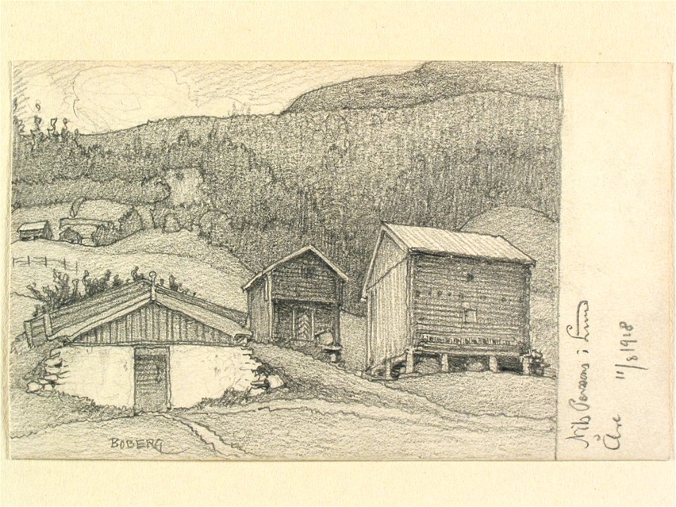 Jämtland, Åre. Nils Perssons i Lund . Teckning av Ferdinand Boberg - Nordiska museet - NMA.0088064