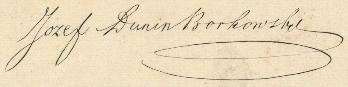 Józef Dunin Borkowski poeta (signature). Free illustration for personal and commercial use.