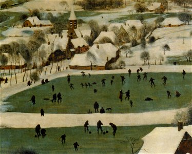 Jäger im Schnee (Eisläufer und Kaminbrand)