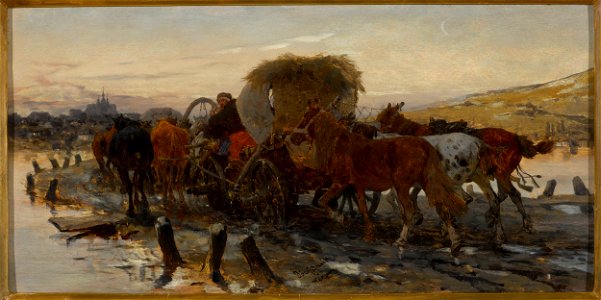 Józef Brandt - Jews leading horses to the market - MP 5548 MNW - National Museum in Warsaw
