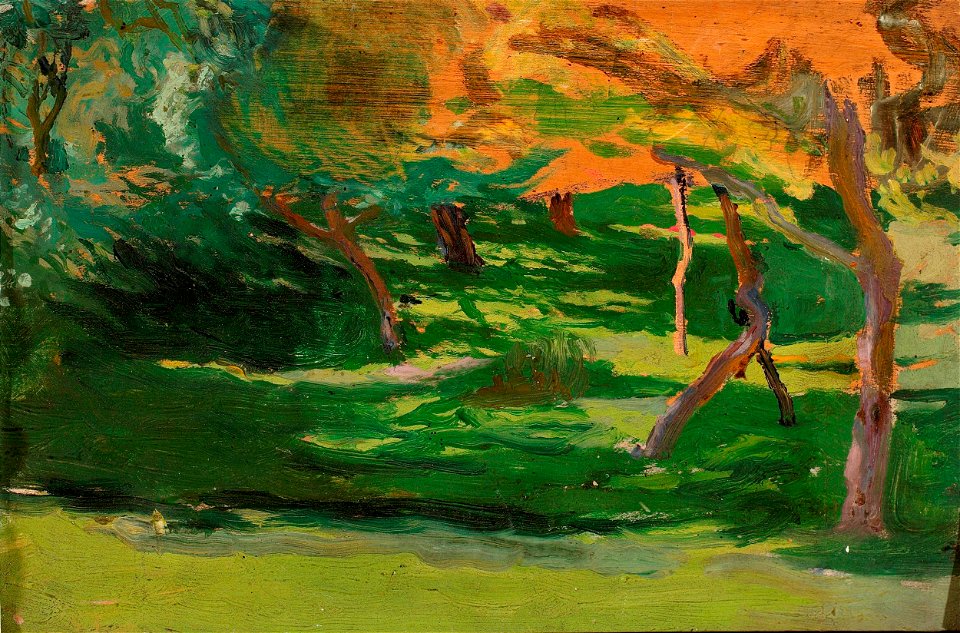 Józef Mehoffer - Landscape, sketch for “Strange garden” - MP 551 MNW - National Museum in Warsaw