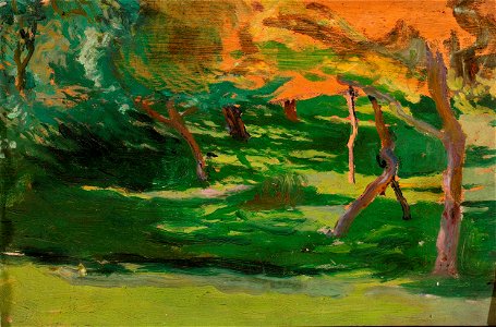 Józef Mehoffer - Landscape, sketch for “Strange garden” - MP 551 MNW - National Museum in Warsaw