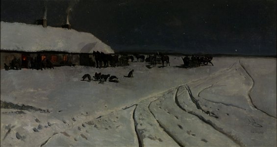 Józef Chełmoński - Winter night in Ukraine - MP 957 MNW - National Museum in Warsaw