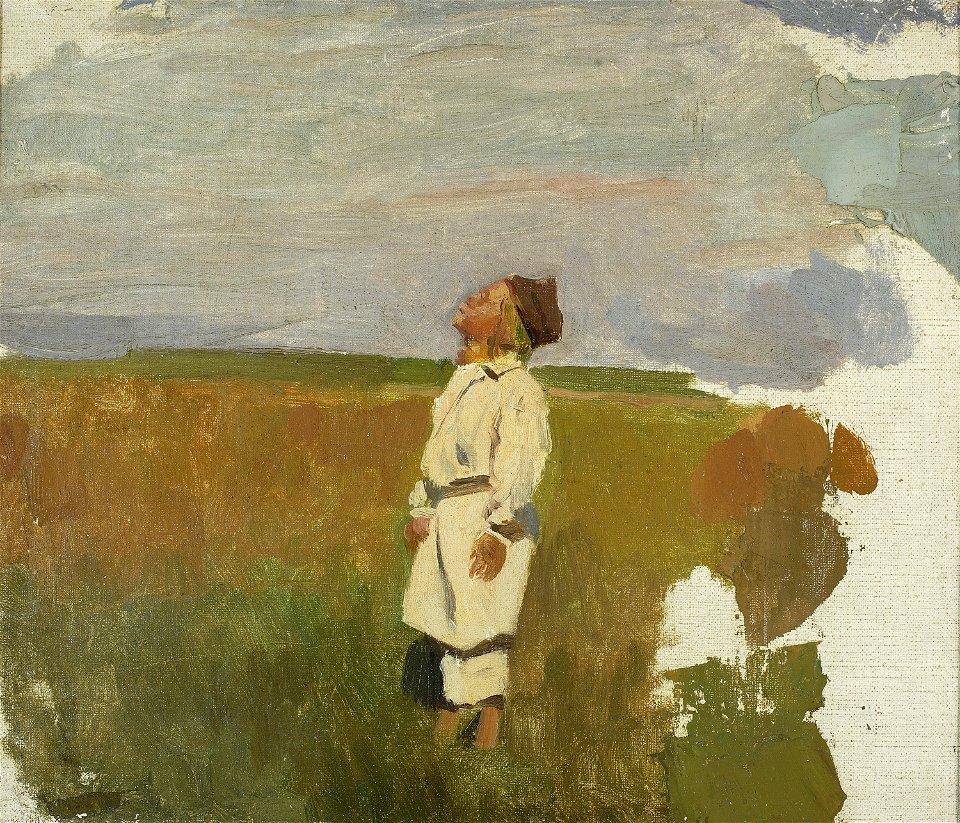 Józef Chełmoński - Study for “Storks” – Shepherd boy - MP 4610 MNW - National Museum in Warsaw