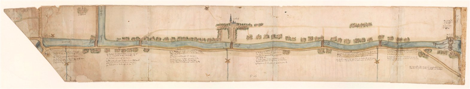 Kaart van de Vliet 1556, C. Oelensz., SA Delft, inv.nr. 119502
