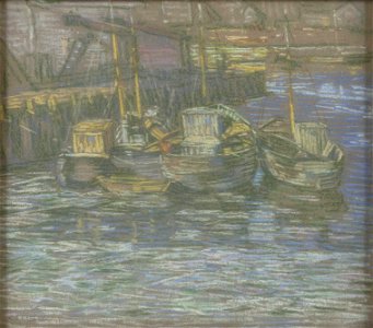 Rockport Harbor Boats by Charles Salis Kaelin, pastel 
