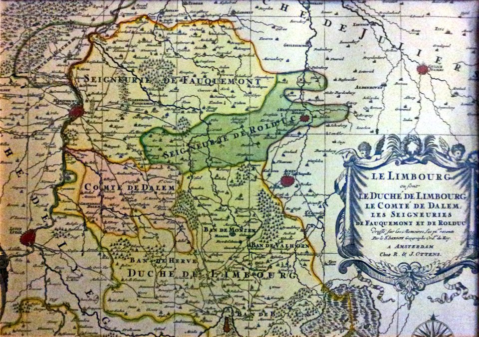 Kaart van Limburg en Landen van Overmaas, Atlas Major, R en J Ottens (Amsterdam, ca 1740), historische collectie Streekmuseum Het Land van Valkenburg, Limburg