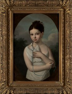 Józef Sonntag - Portrait of Józia Walicka (1808–1880) with a dove - MP 2115 MNW - National Museum in Warsaw