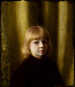 Józef Pankiewicz - Portrait of Stefan Polczyński (Portrait of a child, Portrait of a boy against yellowish drapery) - MP 912 - National Museum in Warsaw