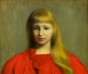 Józef Pankiewicz - Little Girl in Red Dress - MNK II-b-894 - National Museum Kraków