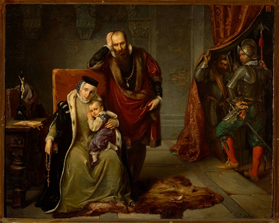 Józef Simmler - Catherine Jagiellon with her son Sigismund in prison - Dep.4911 - National Museum in Warsaw