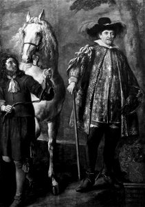 Jürgen Ovens - Hendrik van Halmale with his Horse and Groom - 09.184 - Museum of Fine Arts. Free illustration for personal and commercial use.
