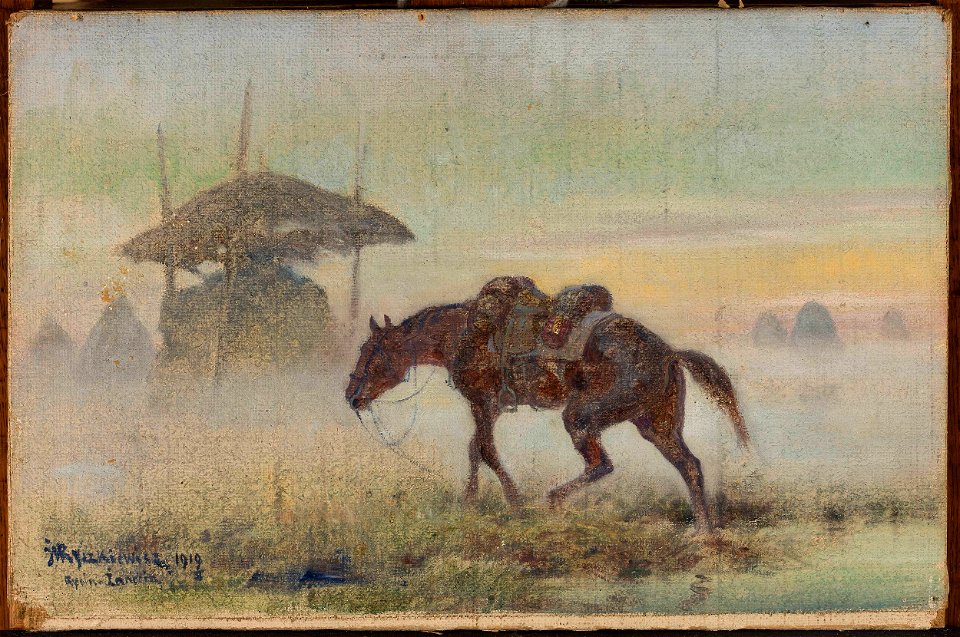 Józef Ryszkiewicz - Saddled horse - MP 1081 MNW - National Museum in Warsaw