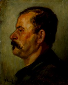 Július Éder - Podobizeň muža s fúzami - O 1882 - East Slovak Gallery