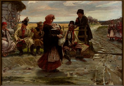 Józef Unierzyski - At the entrance to a tavern - MP 5126 MNW - National Museum in Warsaw