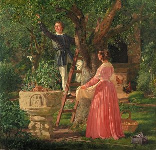 Jørgen Roed - Haven med den gamle døbefont - KMS966 - Statens Museum for Kunst