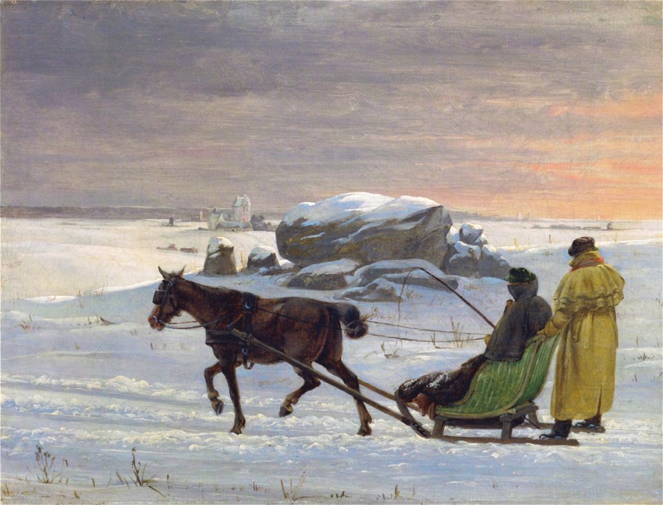 Jørgen Roed - Malerne Jørgen Roed og Constantin Hansen på kanetur - 1830