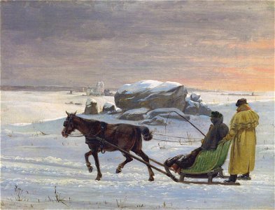 Jørgen Roed - Malerne Jørgen Roed og Constantin Hansen på kanetur - 1830