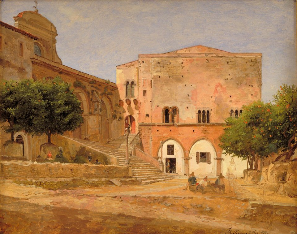 Jørgen Roed - The Market Place in Priverno - KMS3381 - Statens Museum for Kunst