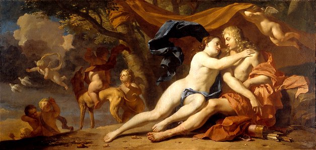 K. Dujardin - Venus tracht Adonis te weerhouden van de jacht - NK2386 - Cultural Heritage Agency of the Netherlands Art Collection