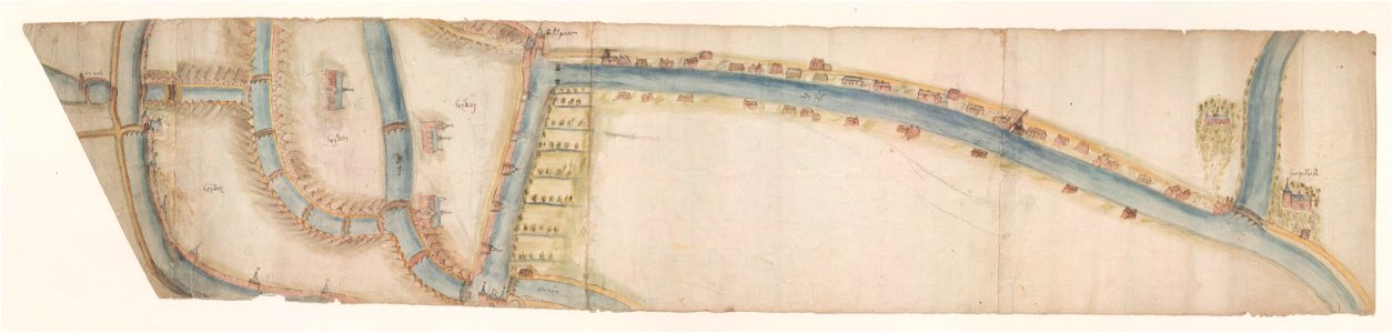 Kaart van de Vliet 1556, C. Oelensz., SA Delft, inv.nr. 119505