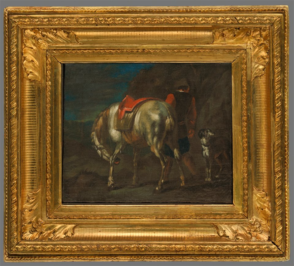 Július Kossak - Muž s koňom a psom - M 186 - Ernest Zmeták Art Gallery