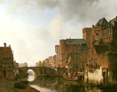 K. Karsen - Gezicht op een stad - NK2517 - Cultural Heritage Agency of the Netherlands Art Collection