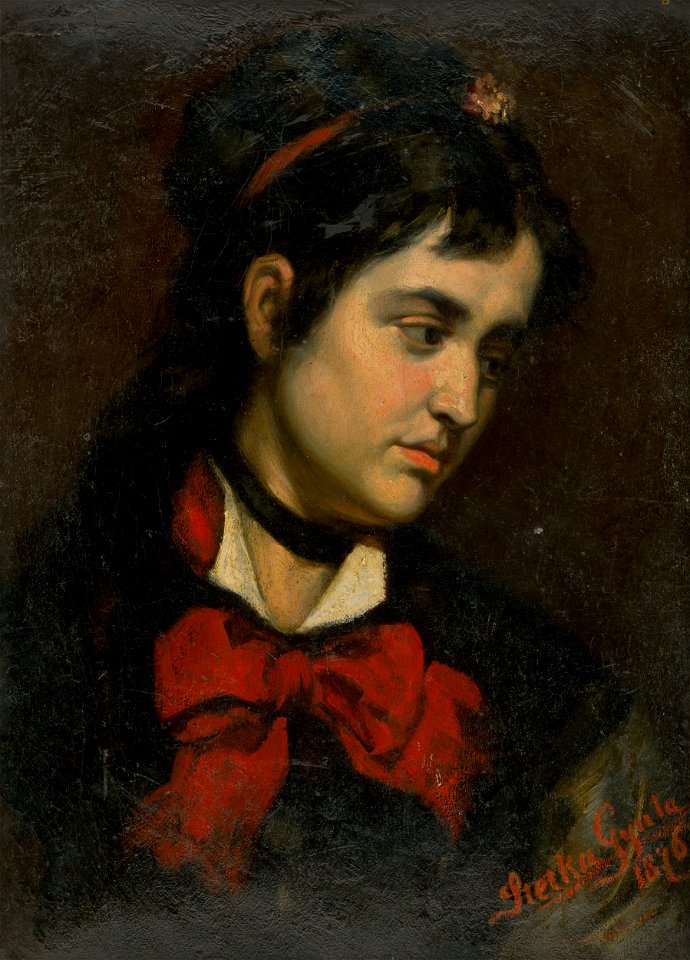 Július Štetka - Head of a Girl with Red Scarf - O 3479 - Slovak National Gallery