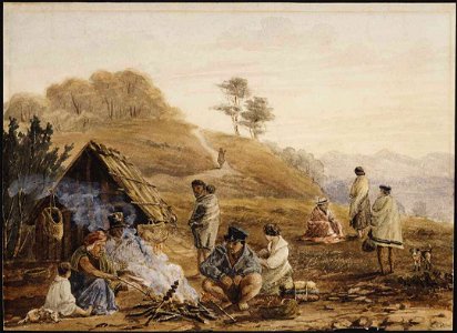 Kai time, watercolour by Charles Hemus
