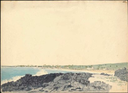 Kailua from the south, 1855, watercolour by James Gay Sawkins