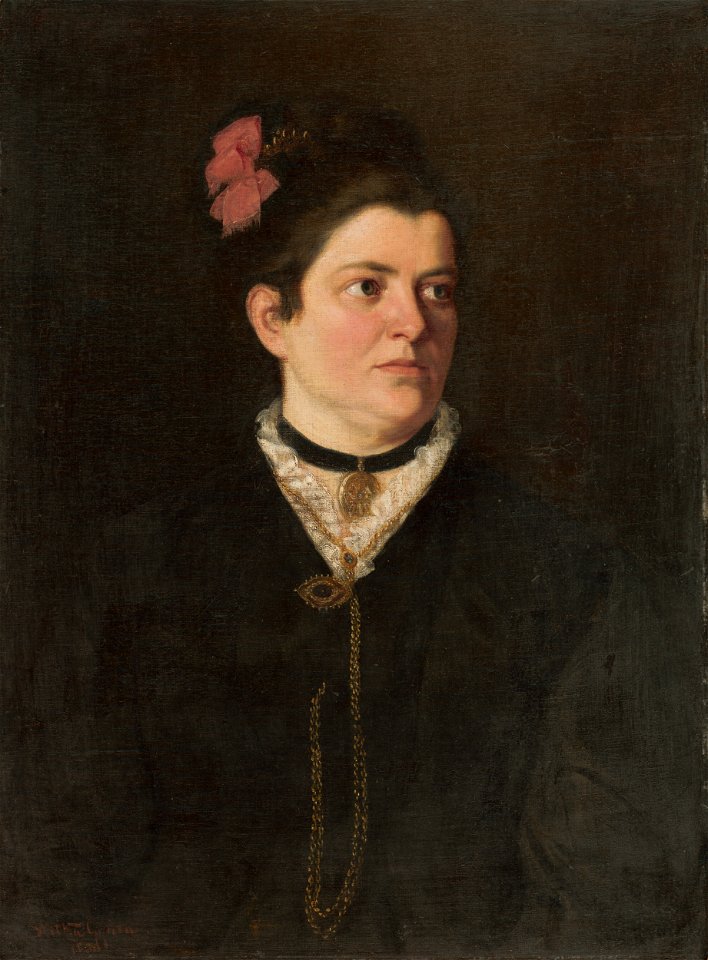 Július Štetka - Portrait of a Lady with a Pink Bow - O 5472 - Slovak National Gallery
